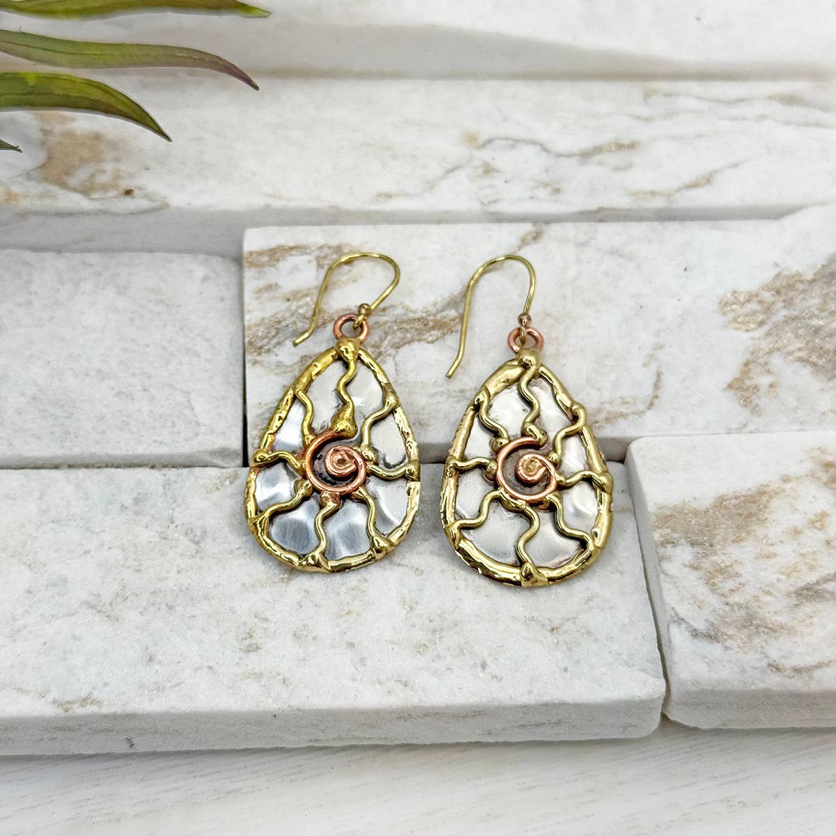 Sun Mixed Metal Earrings
