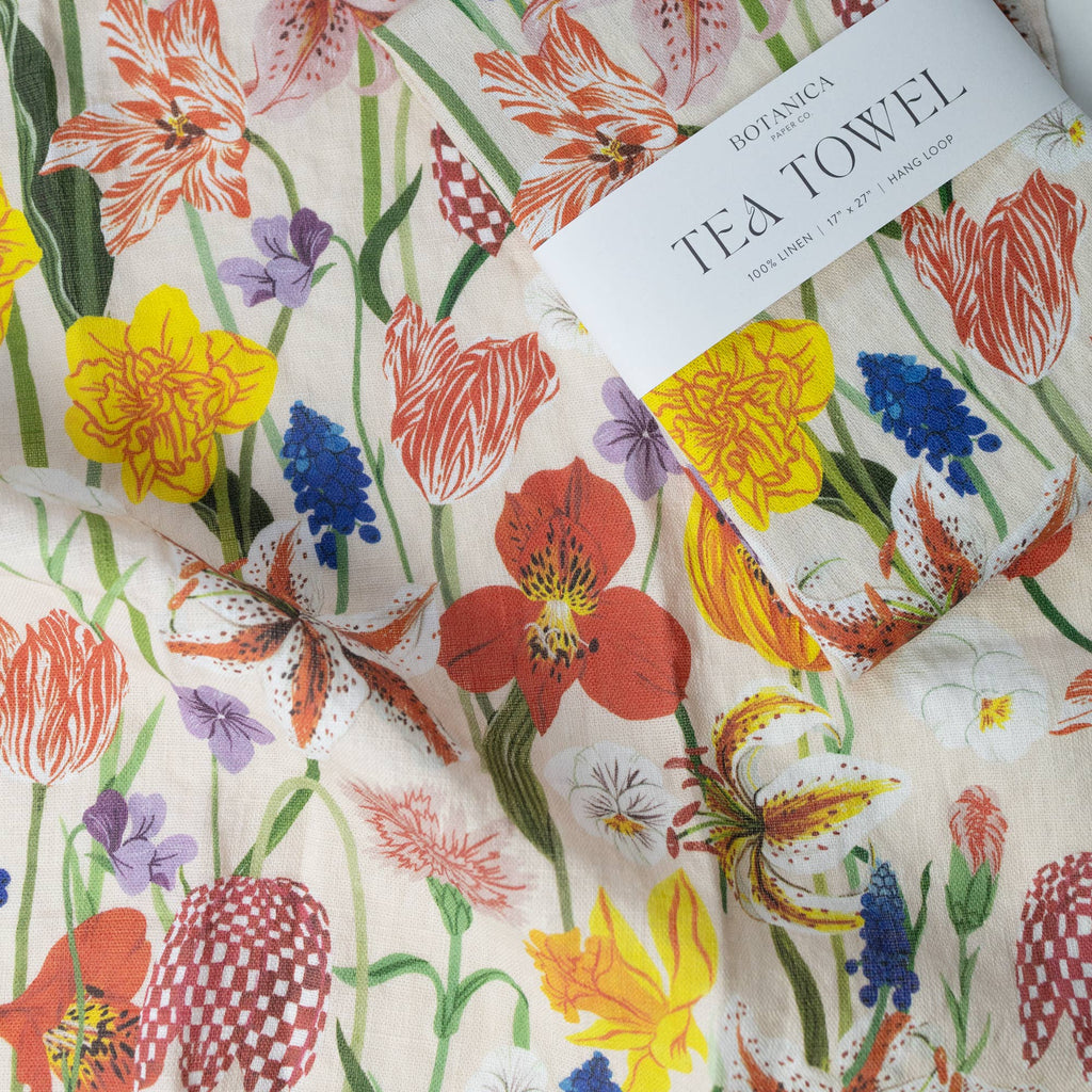 Linen Tea Towel Spring