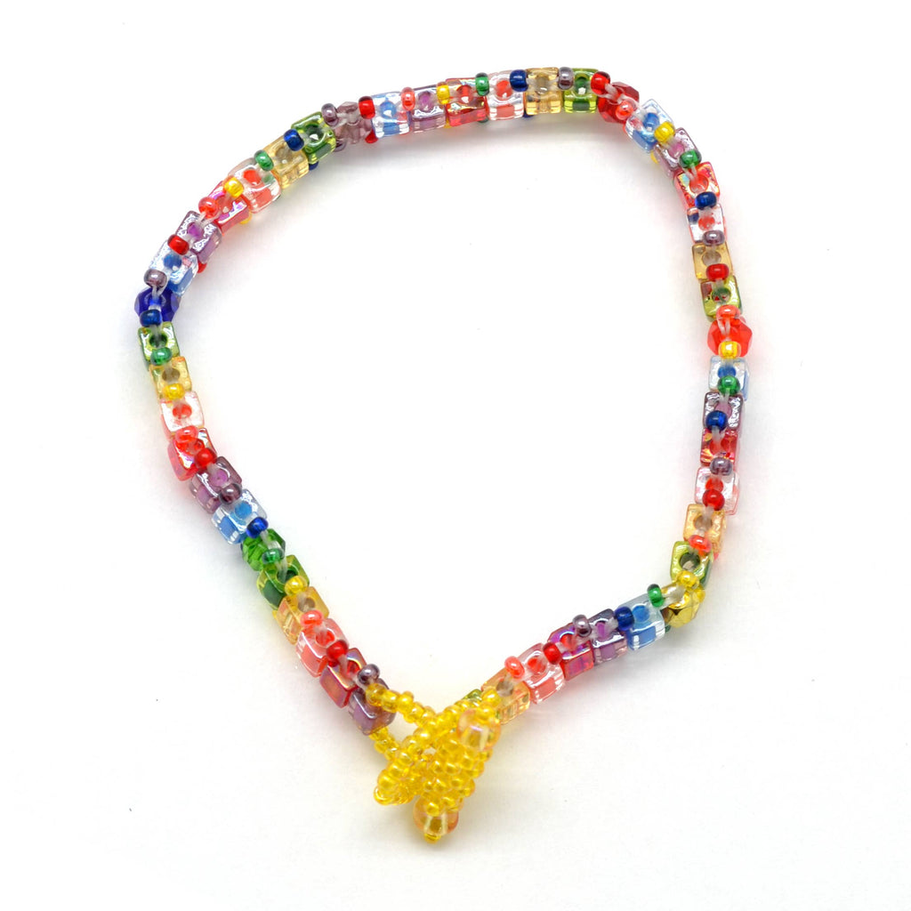 Stackable Beaded Rainbow Bracelets with Glass Beads