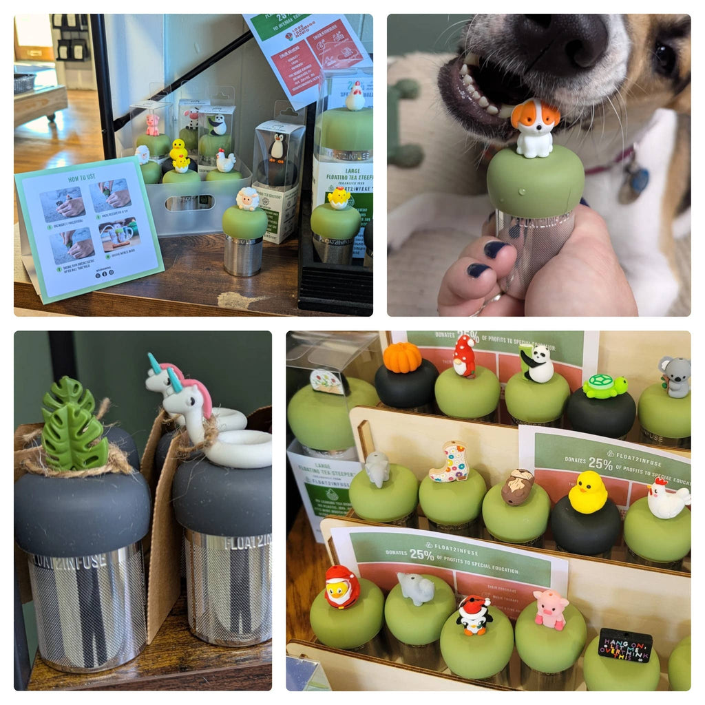 Red Cardinal | Floating Tea Infuser | Green Base | Red Bird
