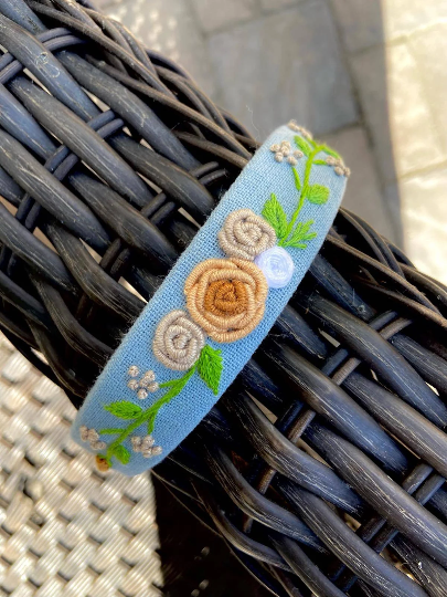 Floral Embroidered Headband, Collection Elena