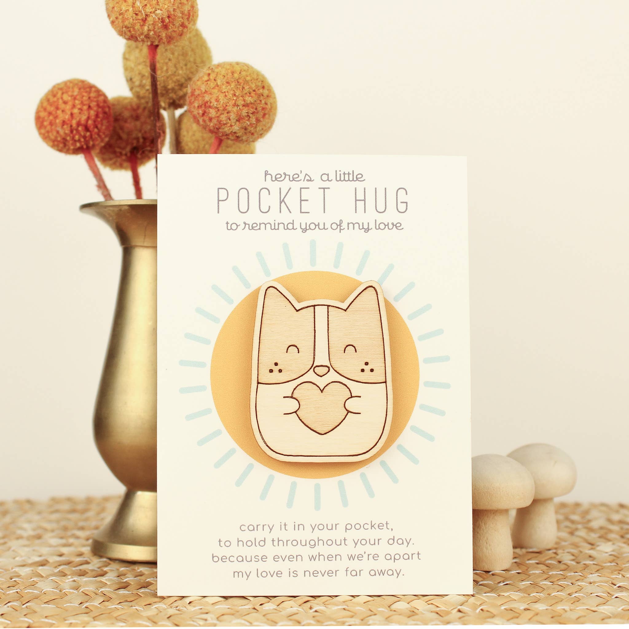 Doggy Wooden Pocket Hug