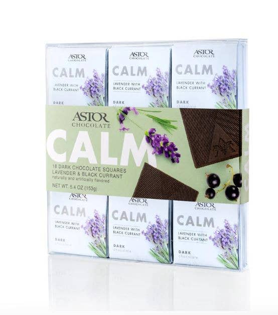 Calm Herbal Lavender Black Currant 54% Dark Chocolate 18pc