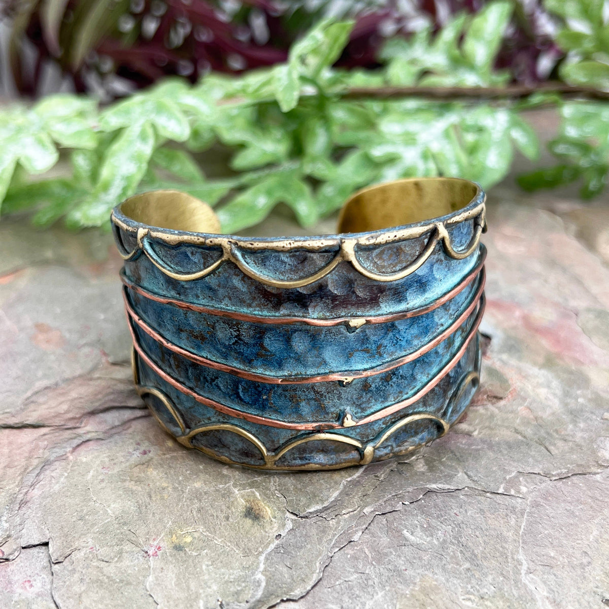 River Brass Patina Cuff Bracelet