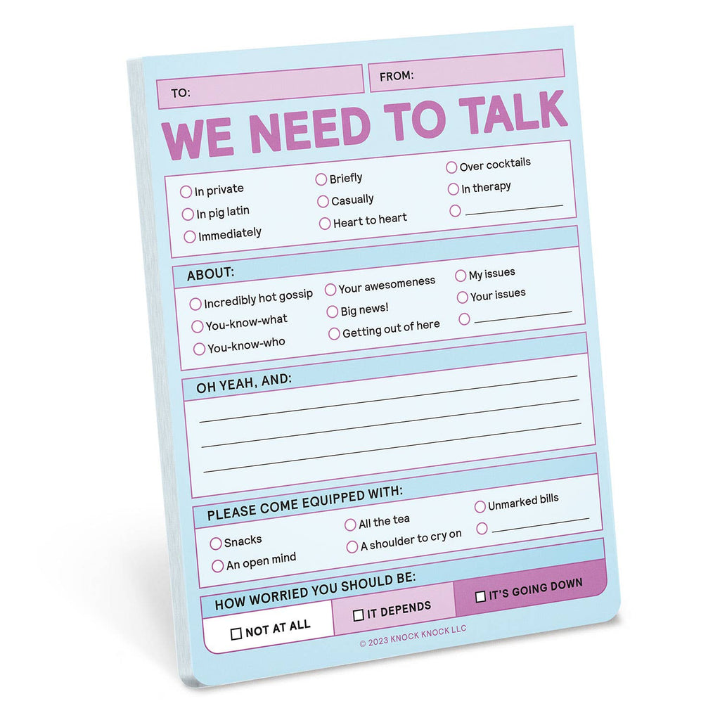 We Need to Talk Nifty Note Pad – Hello Sunshine