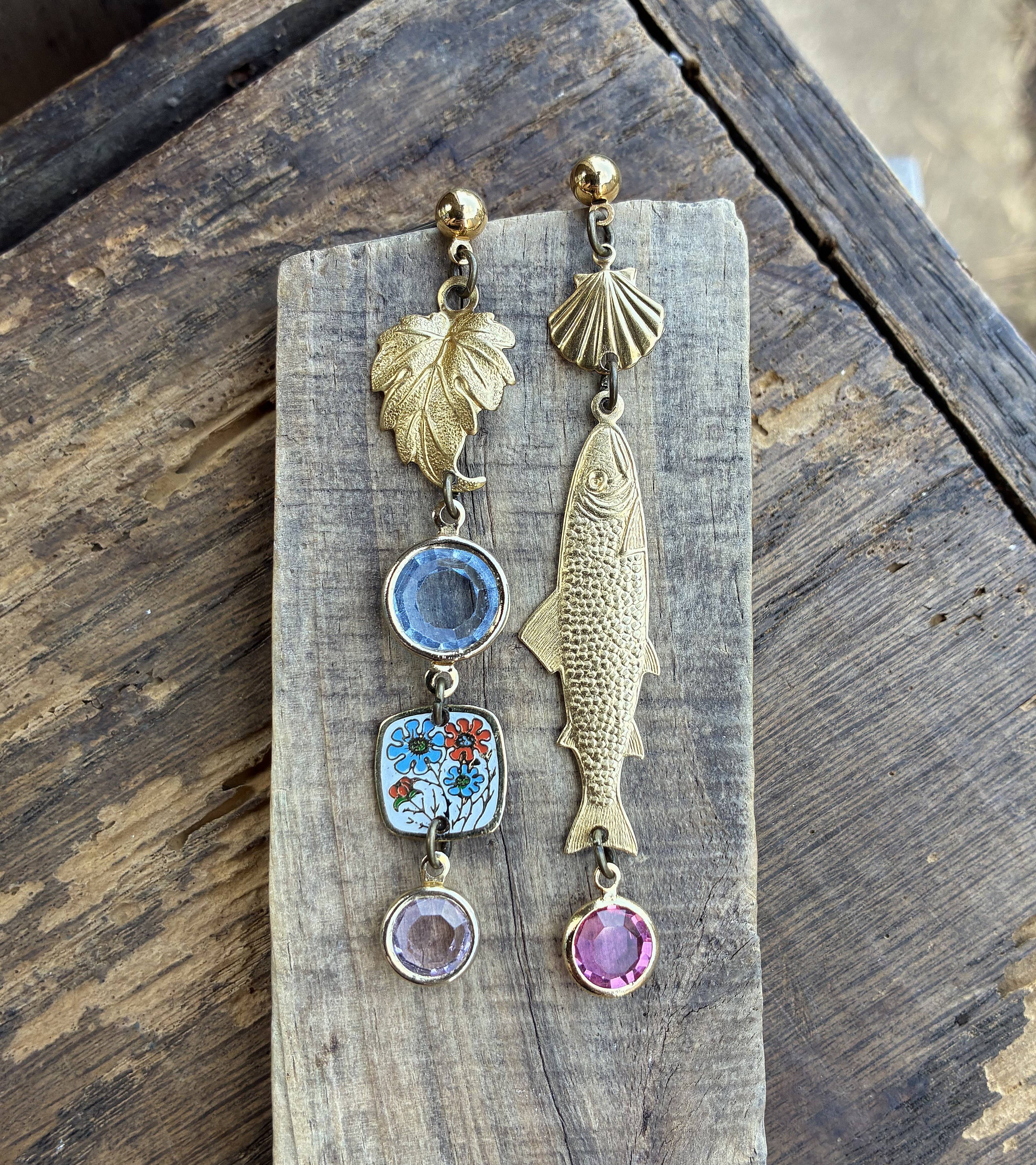Nature Study Number 2 Vintage Charm Dangles