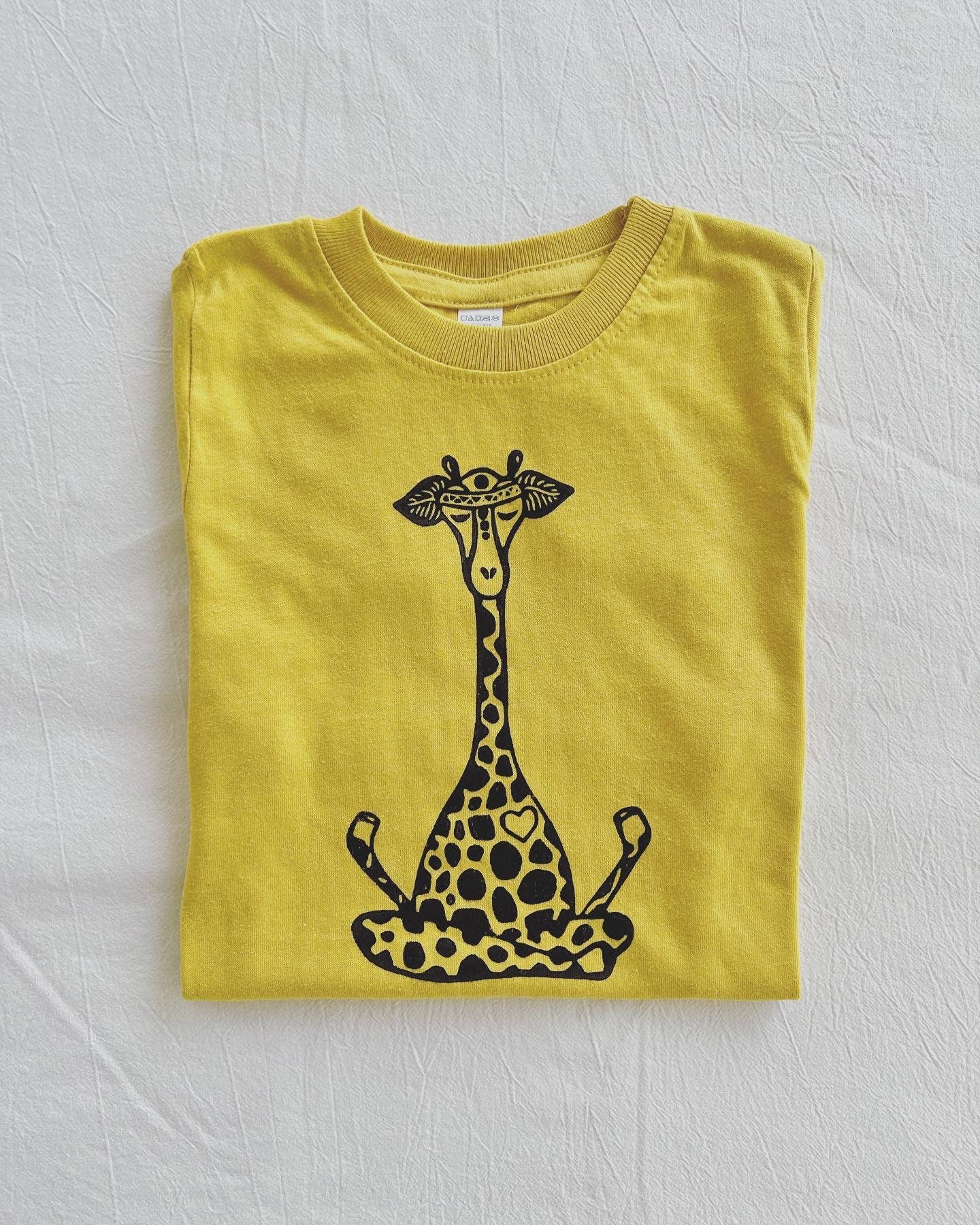 Lotus Giraffe Kids Tee Shirt, Kids Yoga Clothes