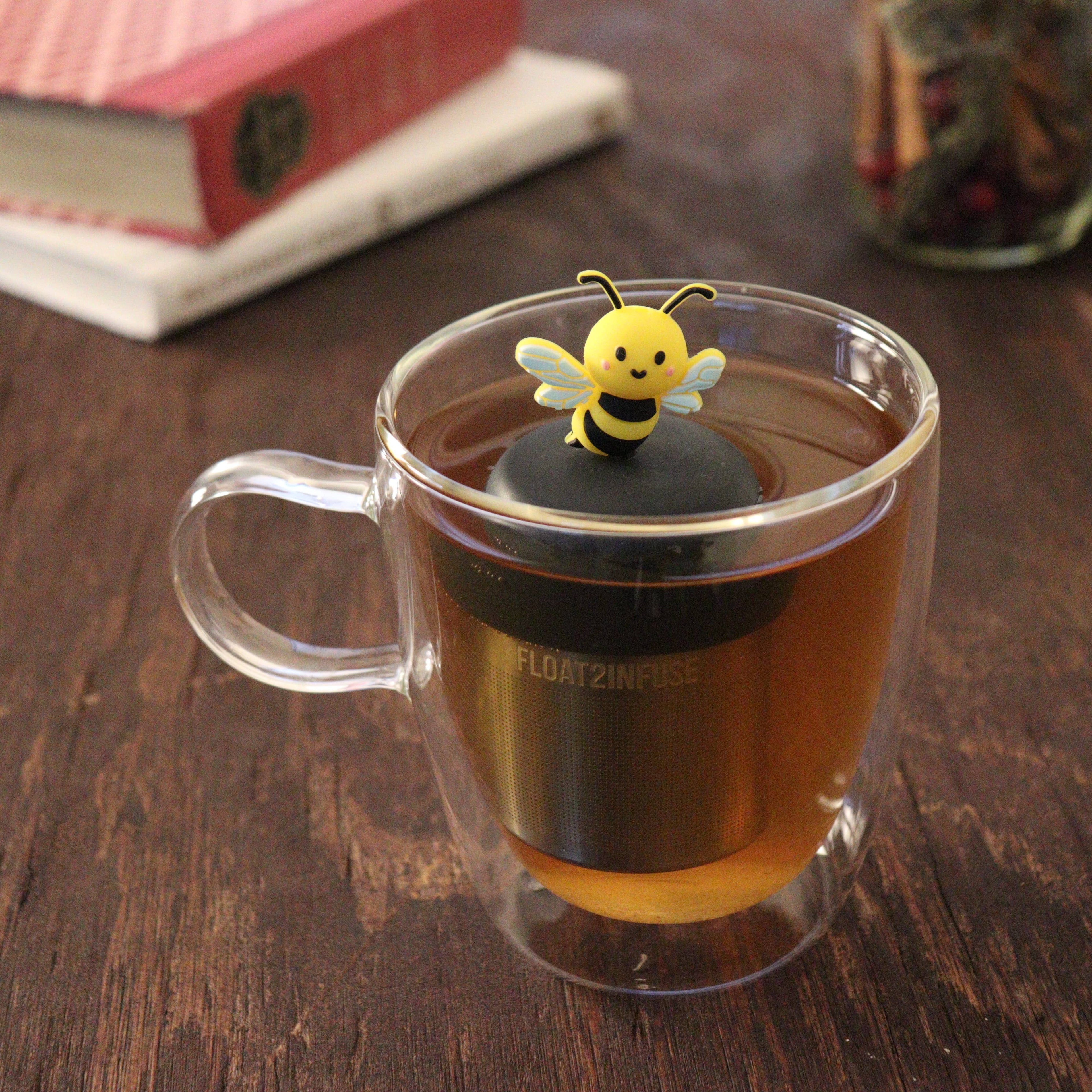 Bumble Bee | Floating Tea Infuser | Black Base | Yellow