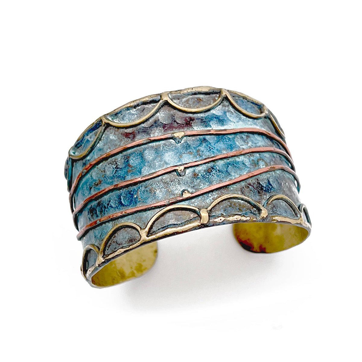 River Brass Patina Cuff Bracelet