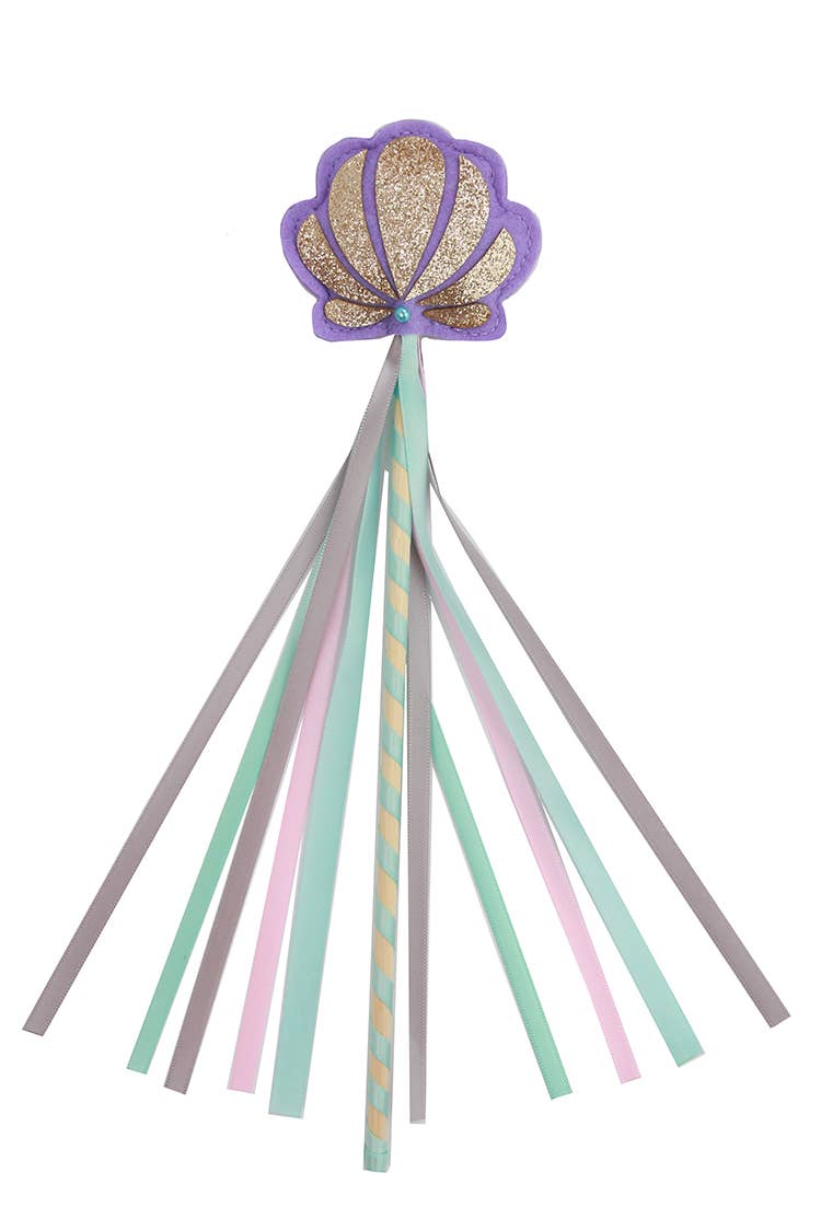Sparkle Sisters Shell Ribbon Wand