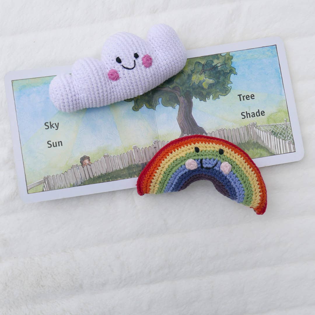 Rainbow Rattle – Handmade Organic Cotton Baby Toy