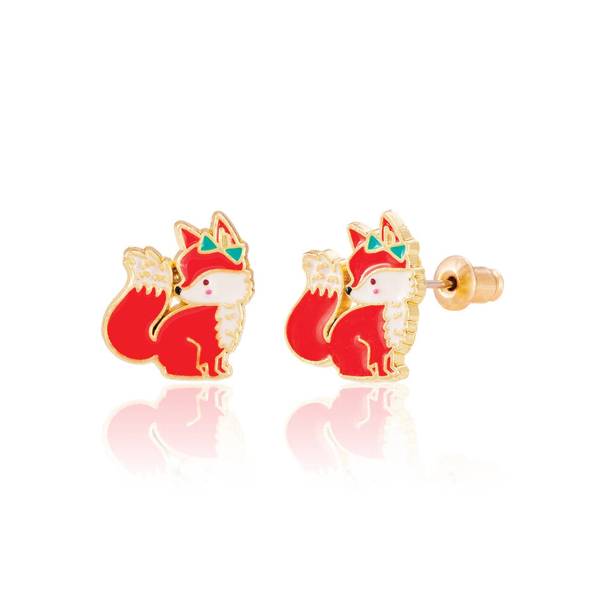 Fancy Fox Stud Earrings