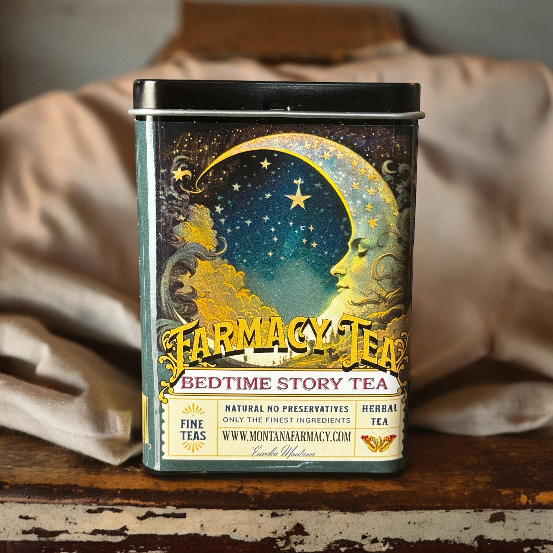 Bedtime Story Tea Travel TIN Sleep Tea Dreamy Vintage Moon