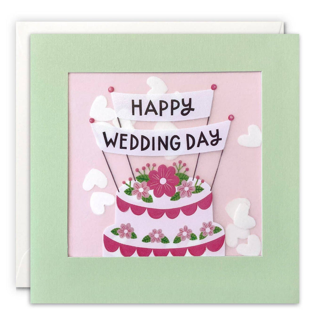 Happy Wedding Day Cake Paper Shakies Card