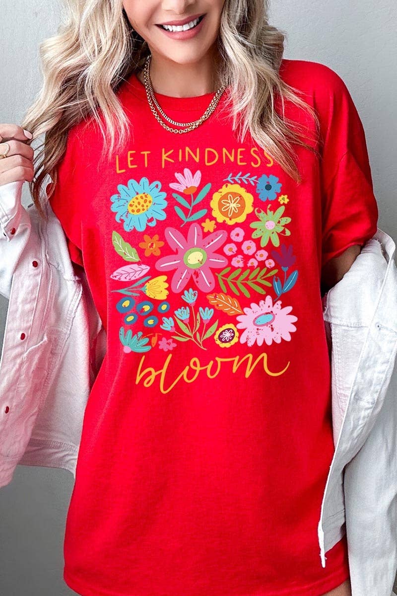 Let Kindness Bloom Floral Graphic Heavy Cotton Tee