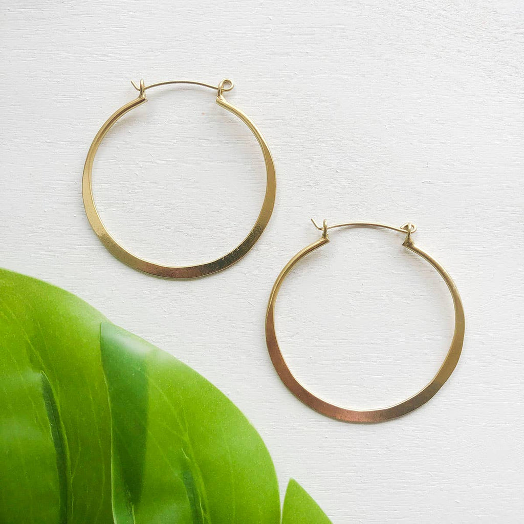 Gold Organic Hoop Earrings