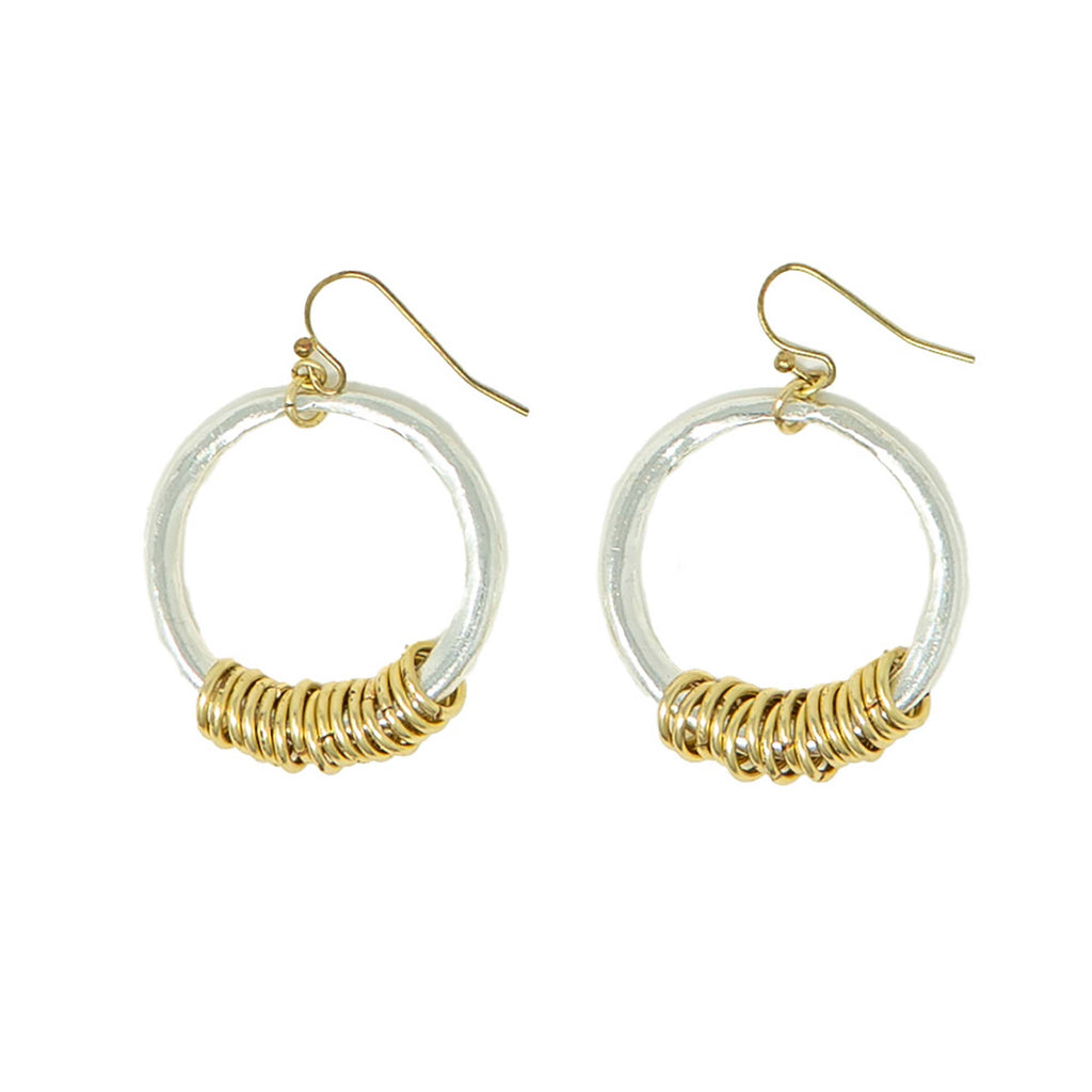Silver Dangling Circlet Hoops