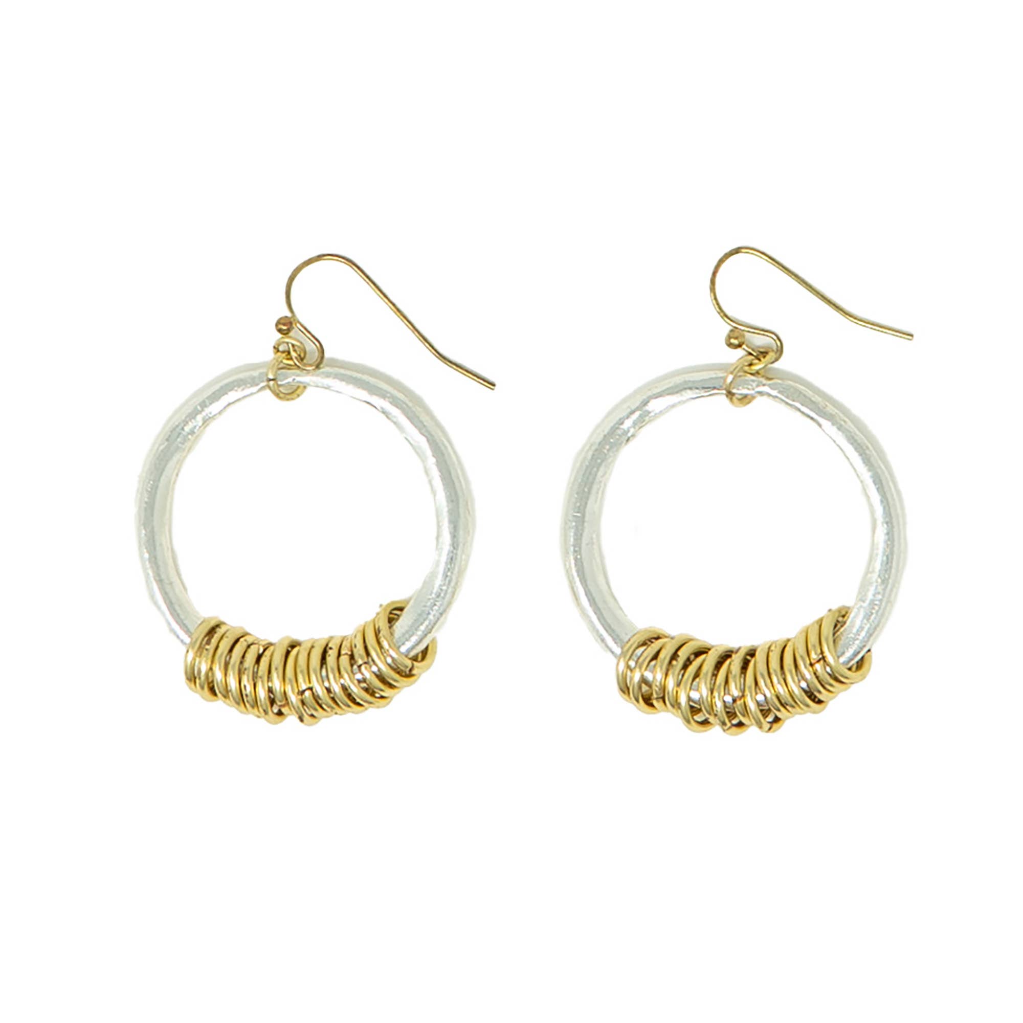 Silver Dangling Circlet Hoops