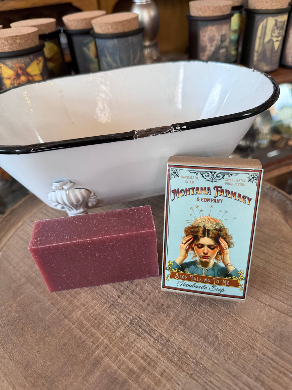 Vintage Antique Nouveau Don't Talk 2 me Anxiety lavende Soap