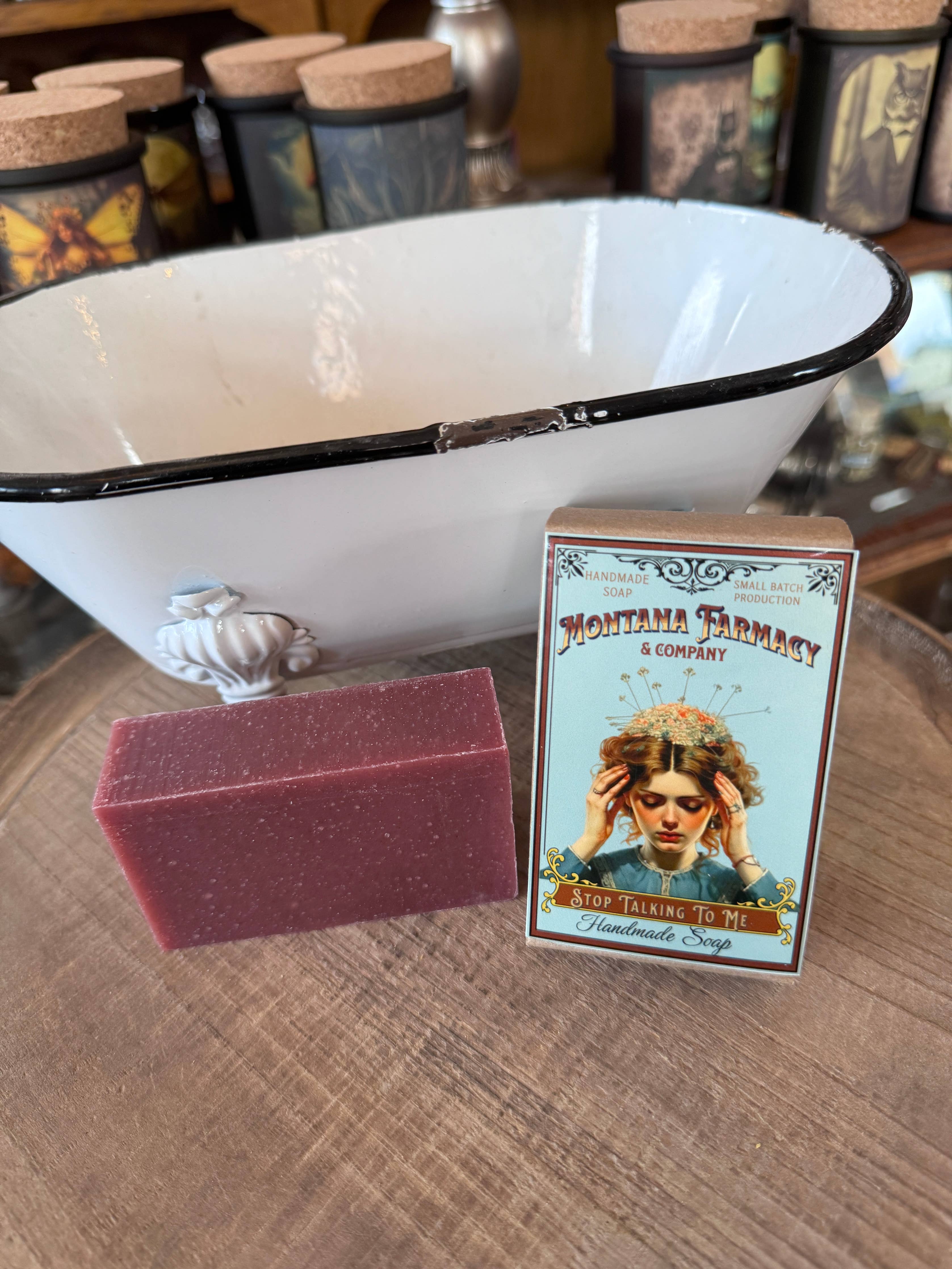 Vintage Antique Nouveau Don't Talk 2 me Anxiety lavende Soap