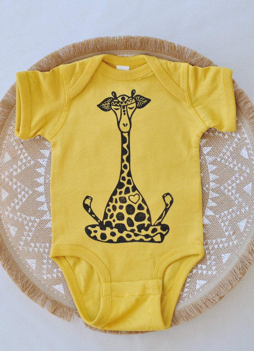 Lotus Giraffe baby Bodysuit, Baby Yoga Clothes