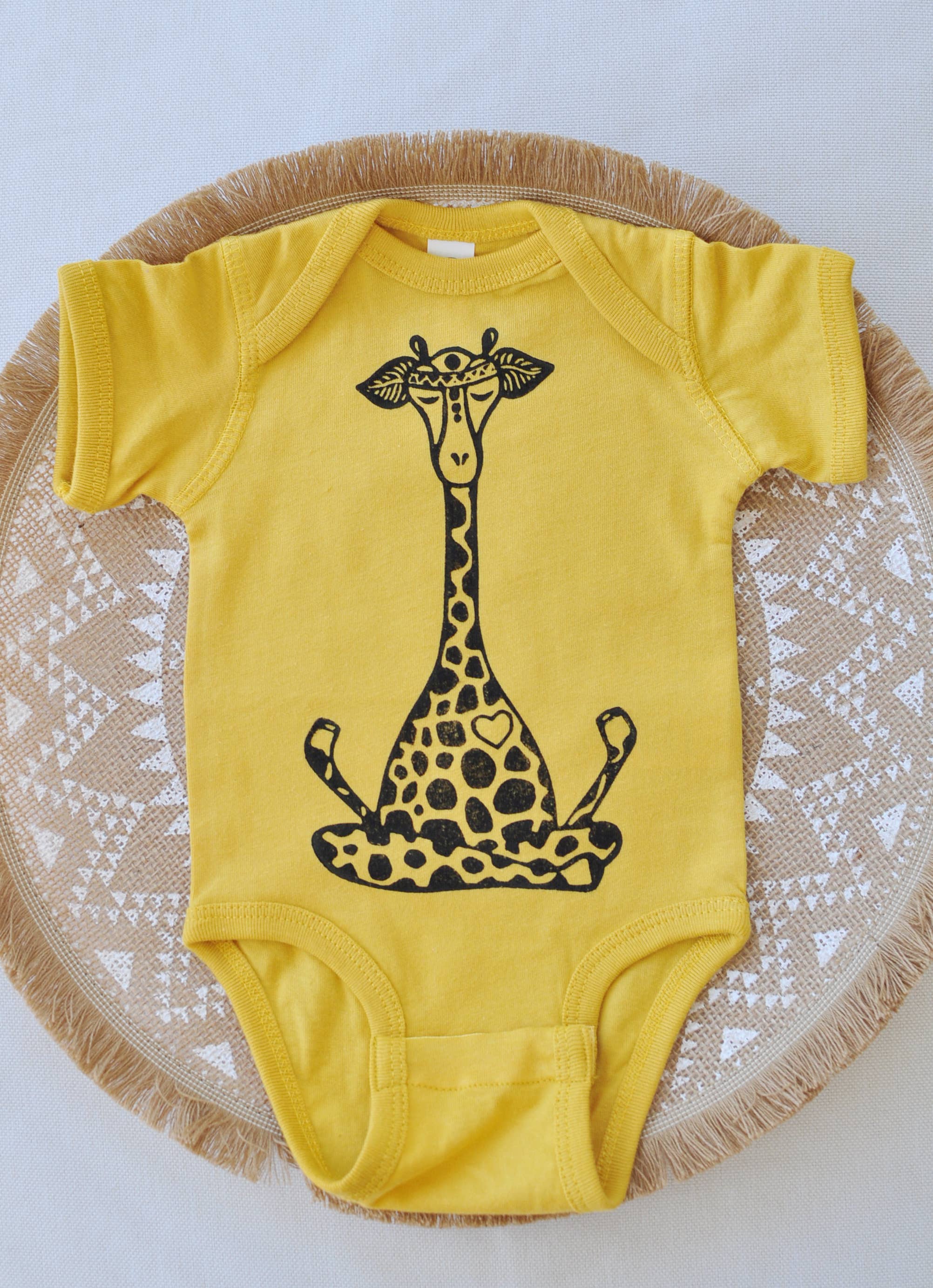 Lotus Giraffe baby Bodysuit, Baby Yoga Clothes
