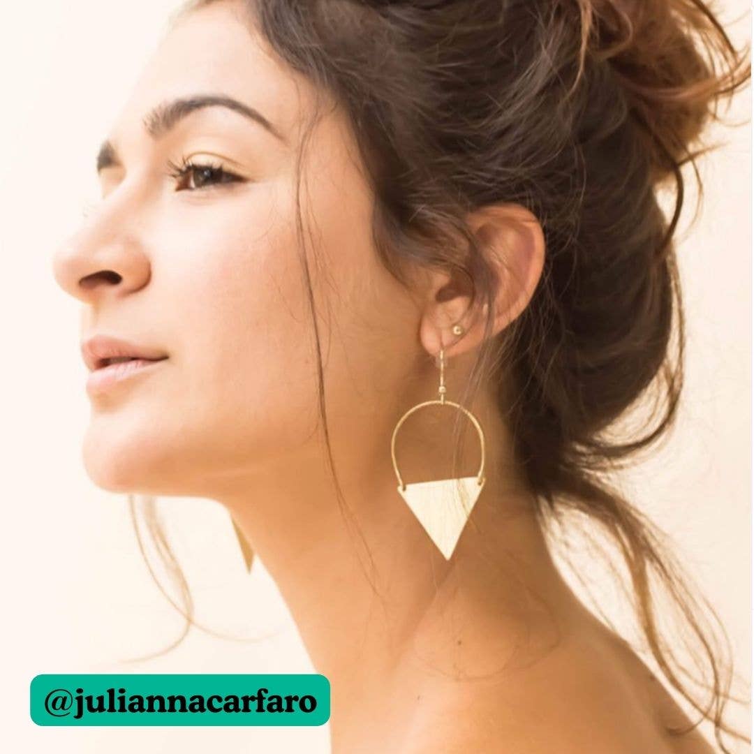 Peaked Sphere Earrings - Gold
