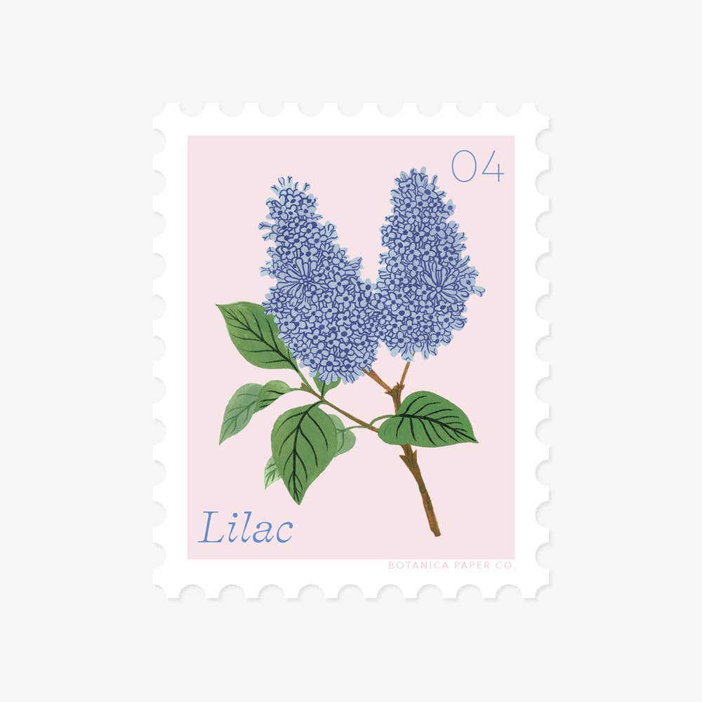 LILAC, APRIL FLOWER | STAMP-STYLE VINYL STICKER (Copy)