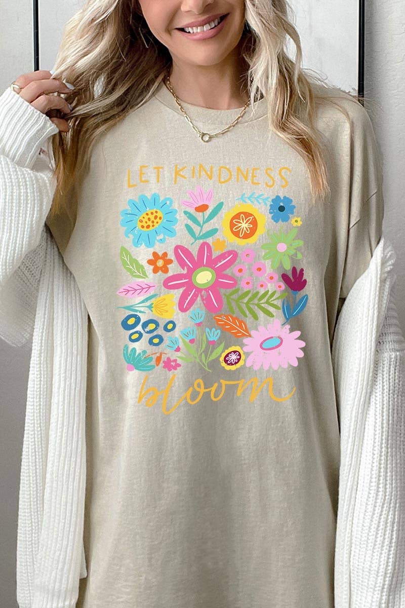 Let Kindness Bloom Floral Graphic Heavy Cotton Tee