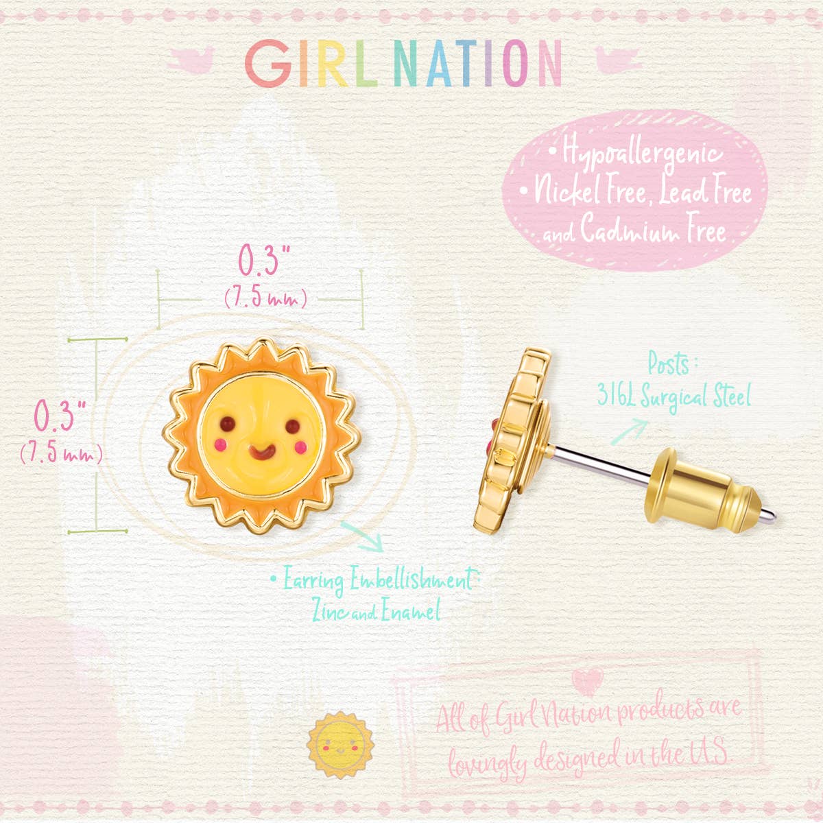 Sunny Day Cutie Stud Earrings