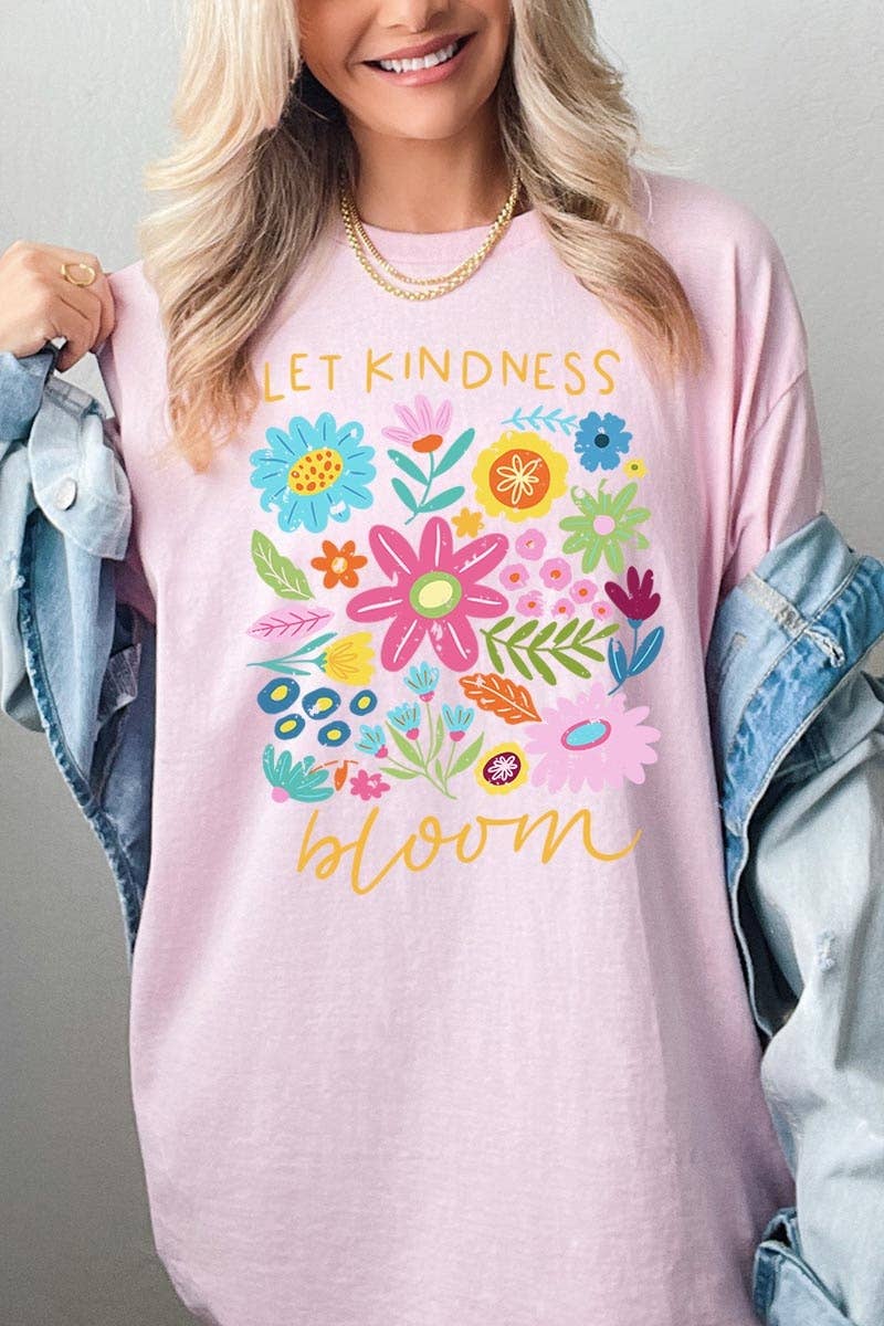 Let Kindness Bloom Floral Graphic Heavy Cotton Tee