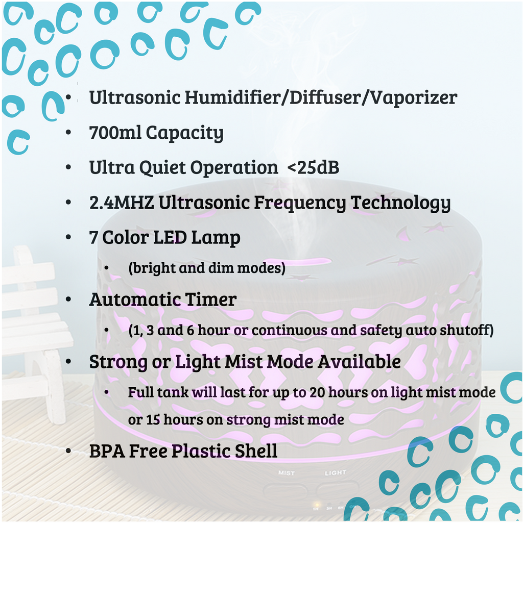 Designer 700ml Ultrasonic 5 in 1 Home Diffuser, Branches