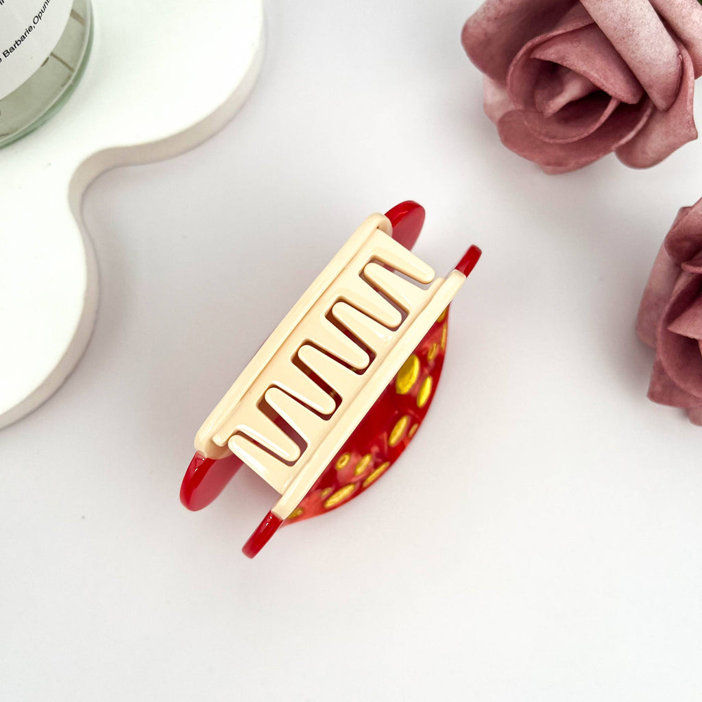 Smiling Happy Mushroom Acetate Hair Claw Clip