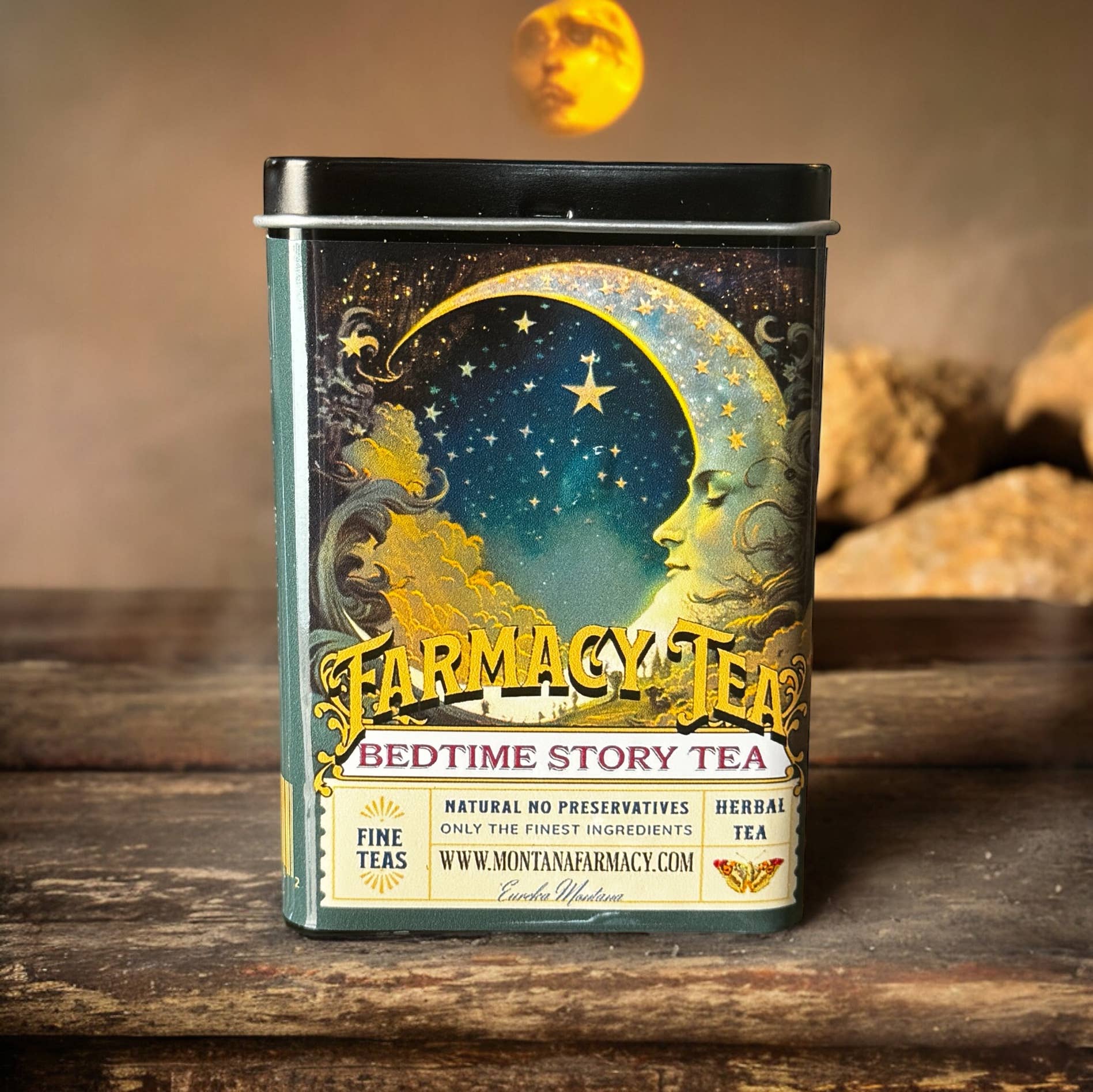 Bedtime Story Tea Travel TIN Sleep Tea Dreamy Vintage Moon
