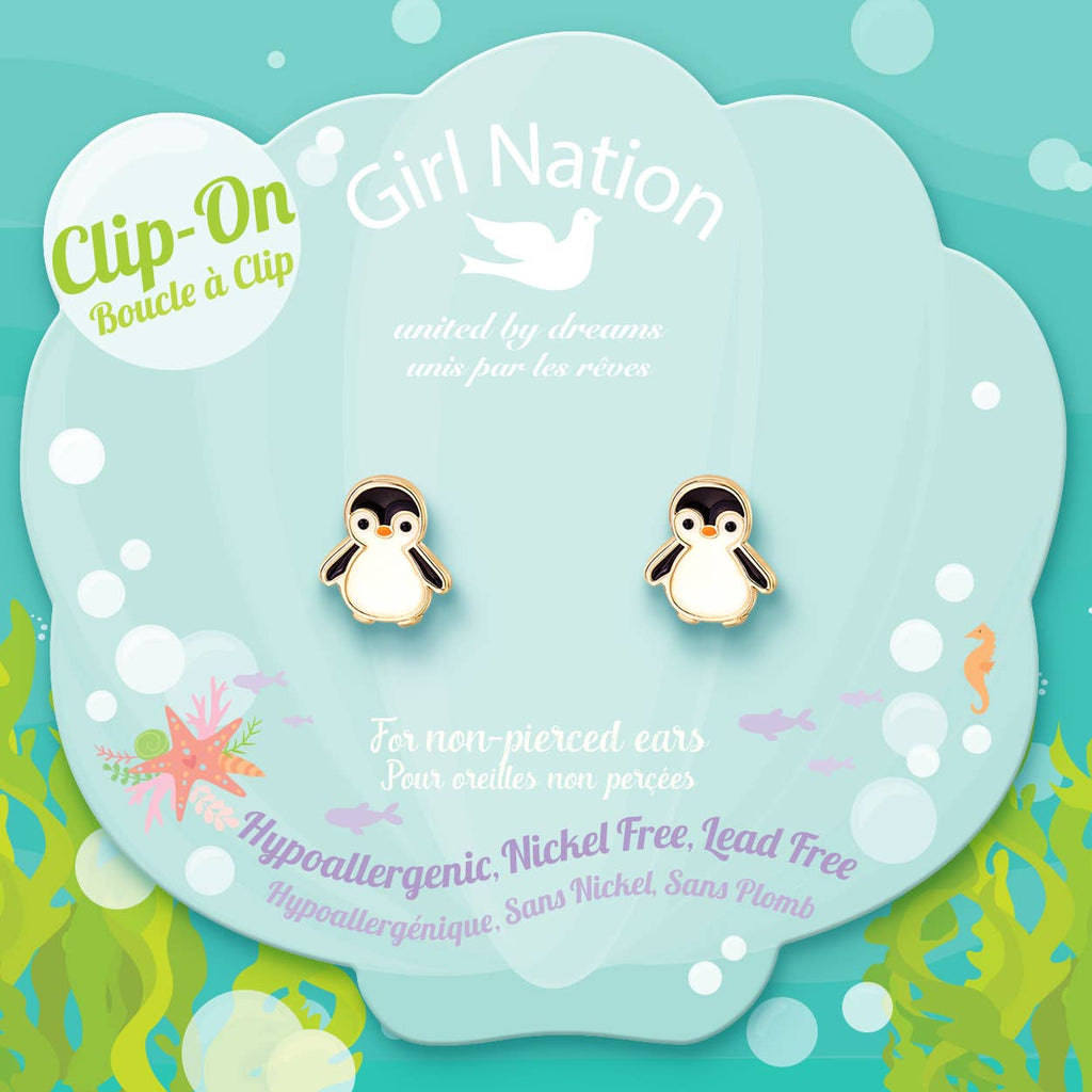 Penguin Clip-on Earrings