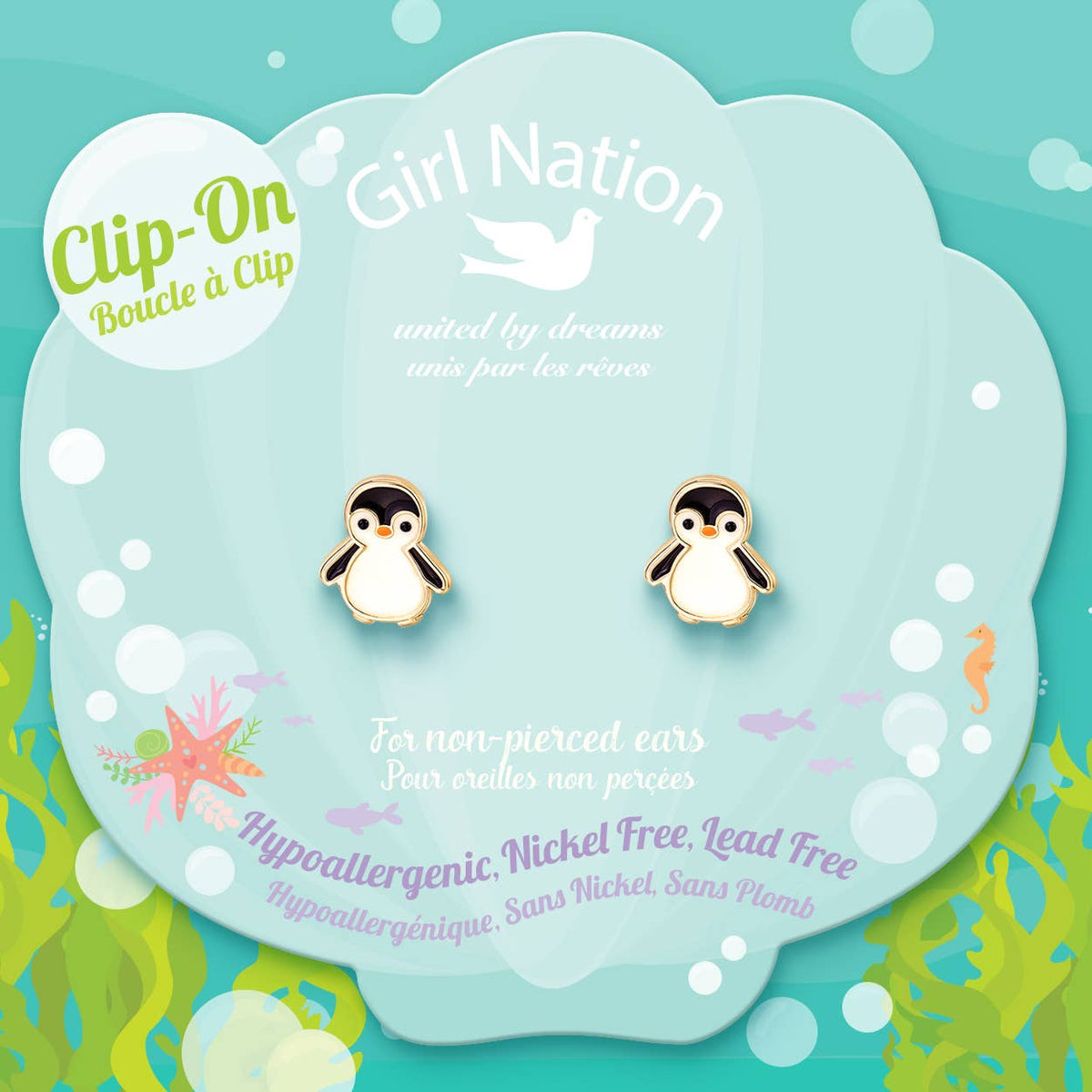 Penguin Clip-on Earrings
