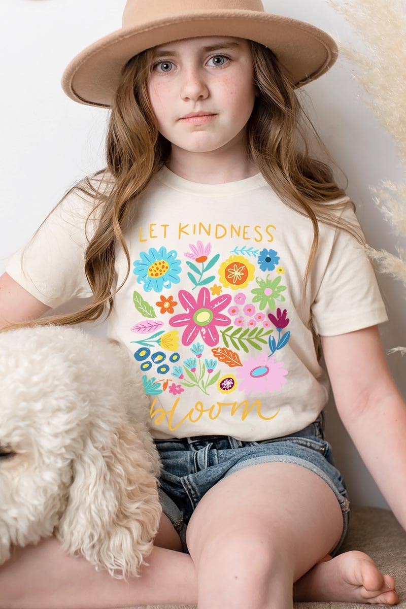 Let Kindness Bloom Floral Kids Graphic Tee