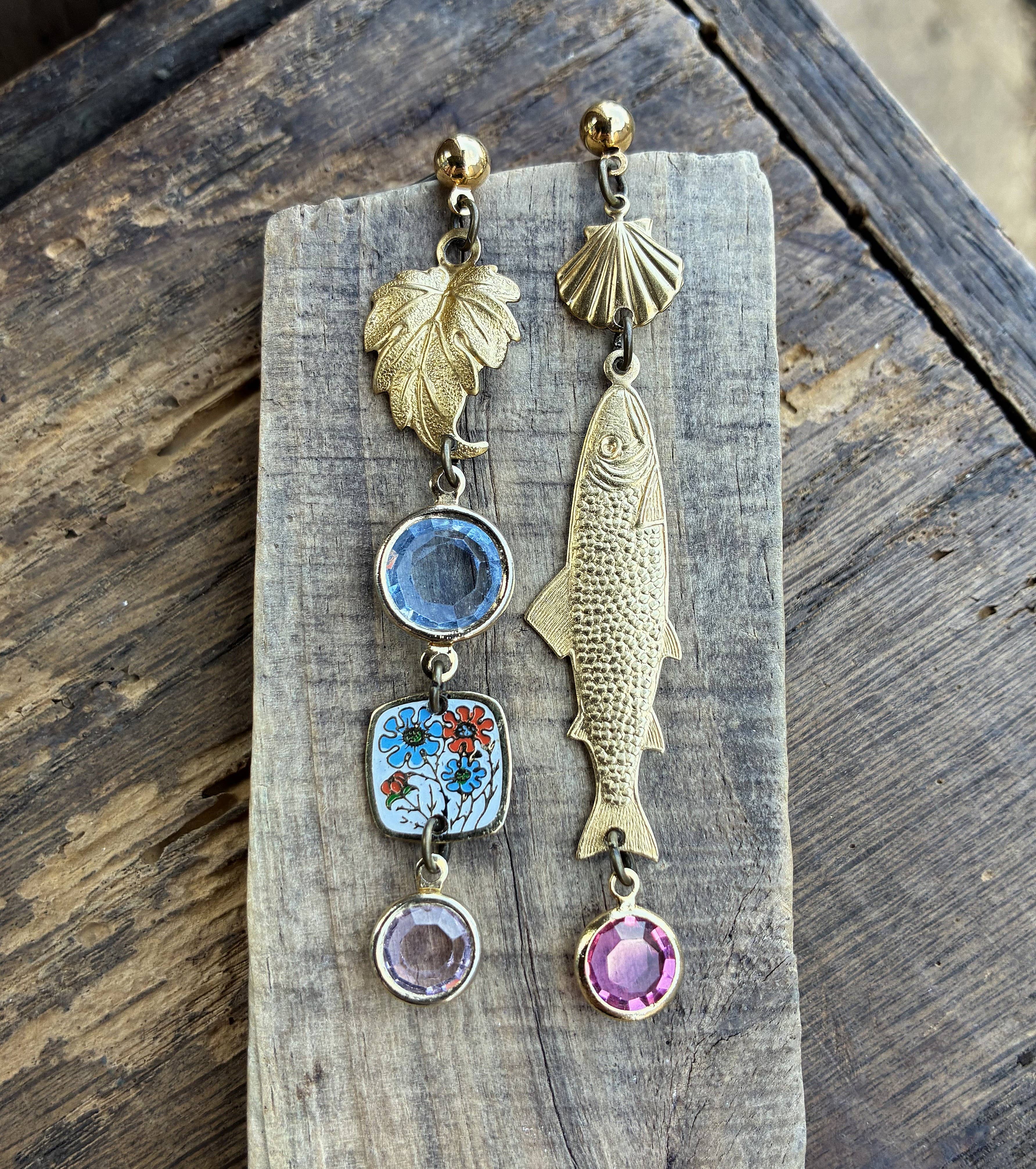 Nature Study Number 2 Vintage Charm Dangles