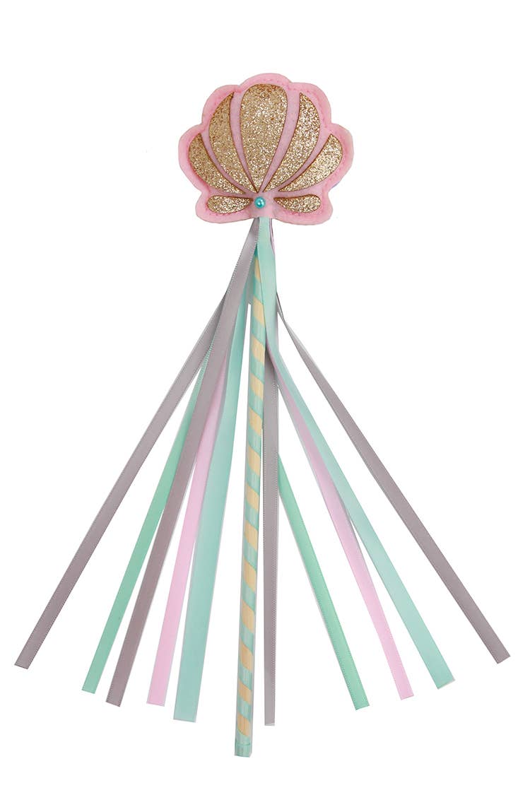 Sparkle Sisters Shell Ribbon Wand