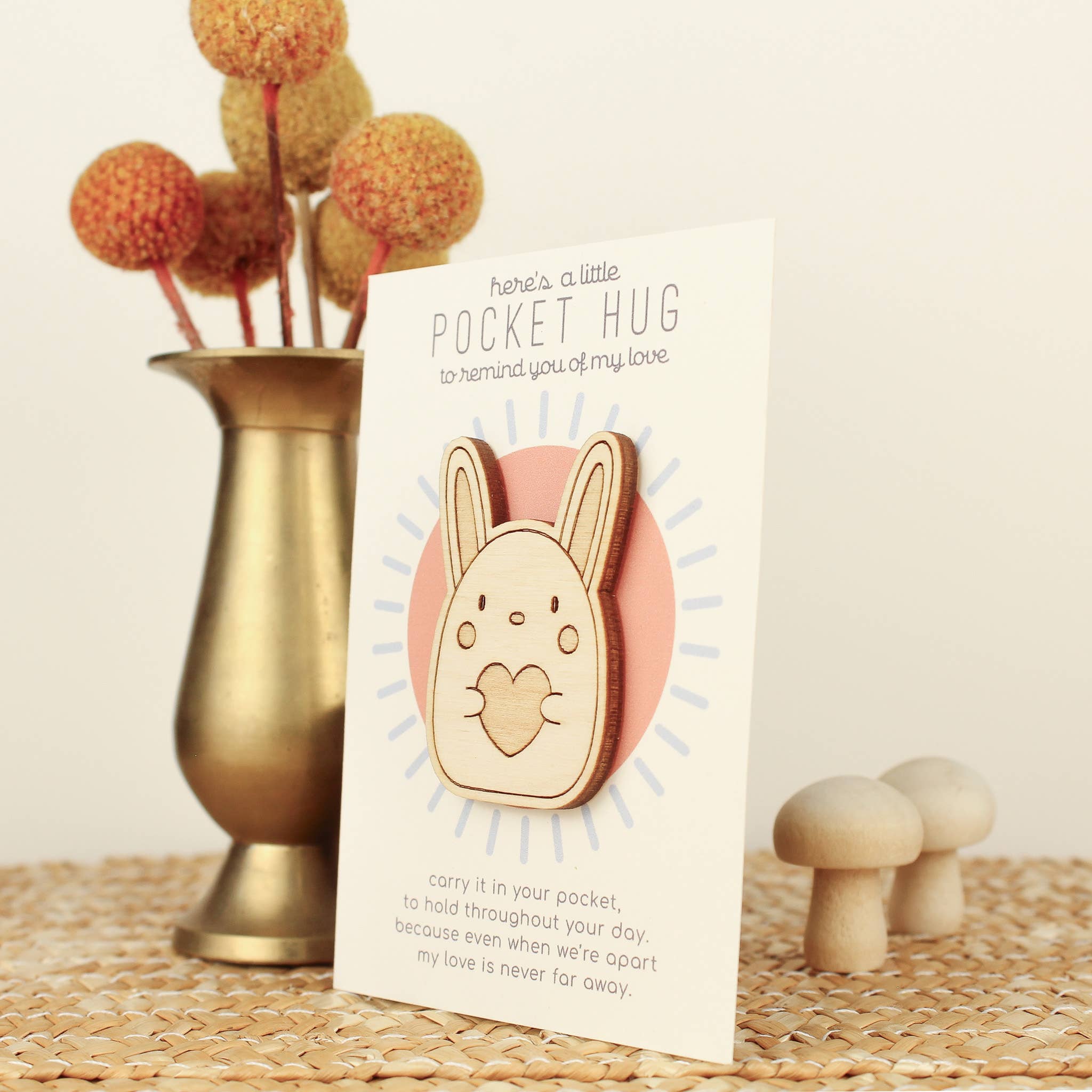 Bunny Wooden Pocket Hug