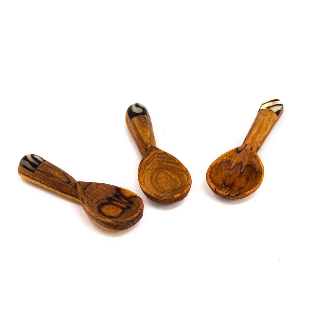 Teardrop Olive Wood Scoop, Set of 3