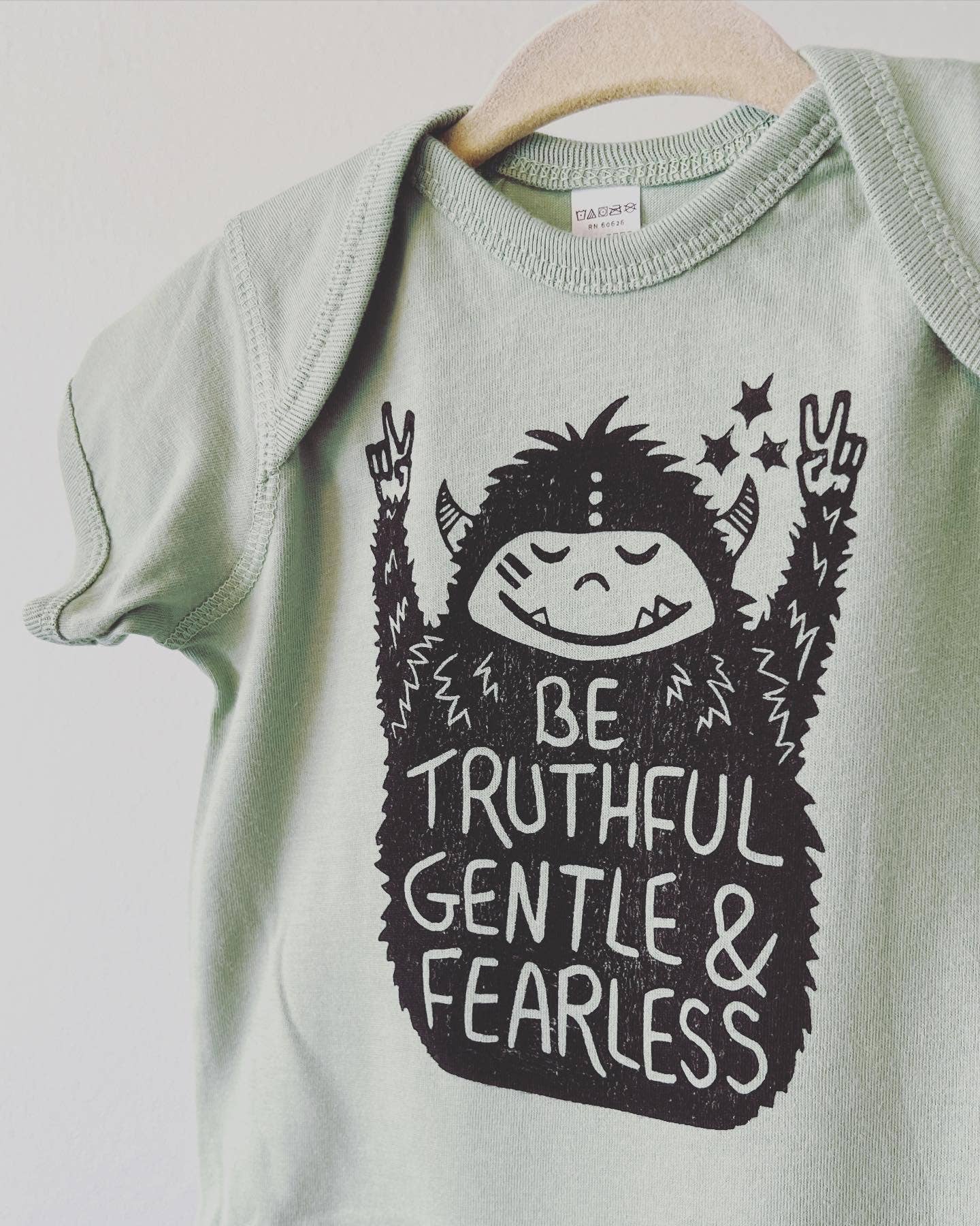 Euphoric Yeti Baby Bodysuit, Hippie baby outfit.