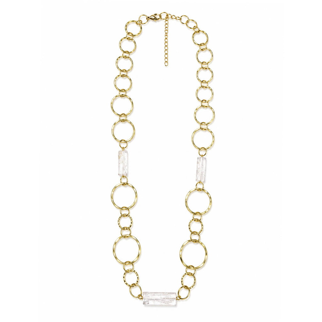 Akriti Quartz Circle Chain Handcrafted Gold Necklace