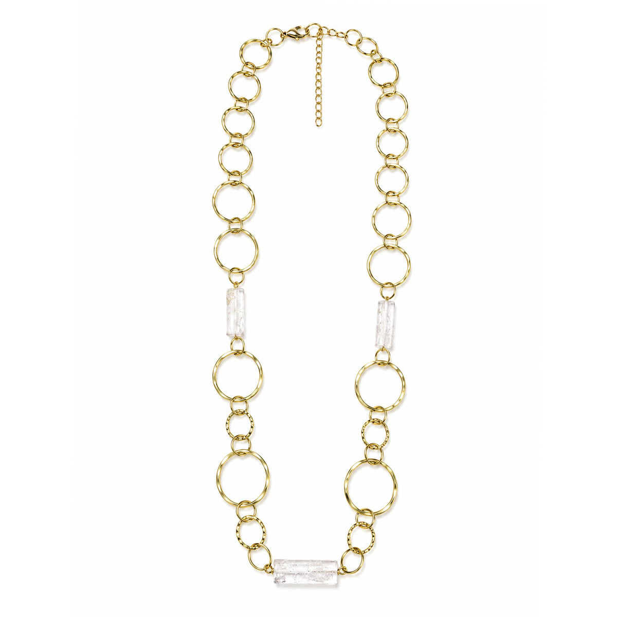 Akriti Quartz Circle Chain Handcrafted Gold Necklace