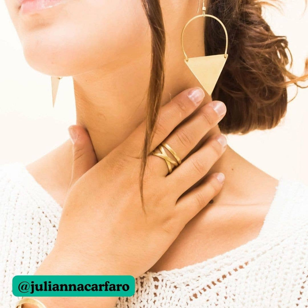 Peaked Sphere Earrings - Gold