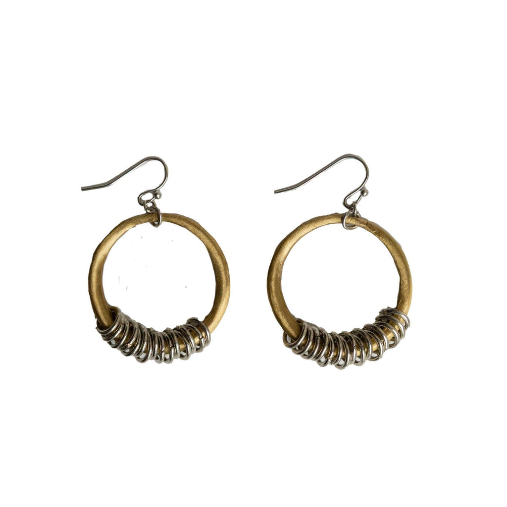 Gold Dangling Circlet Hoops