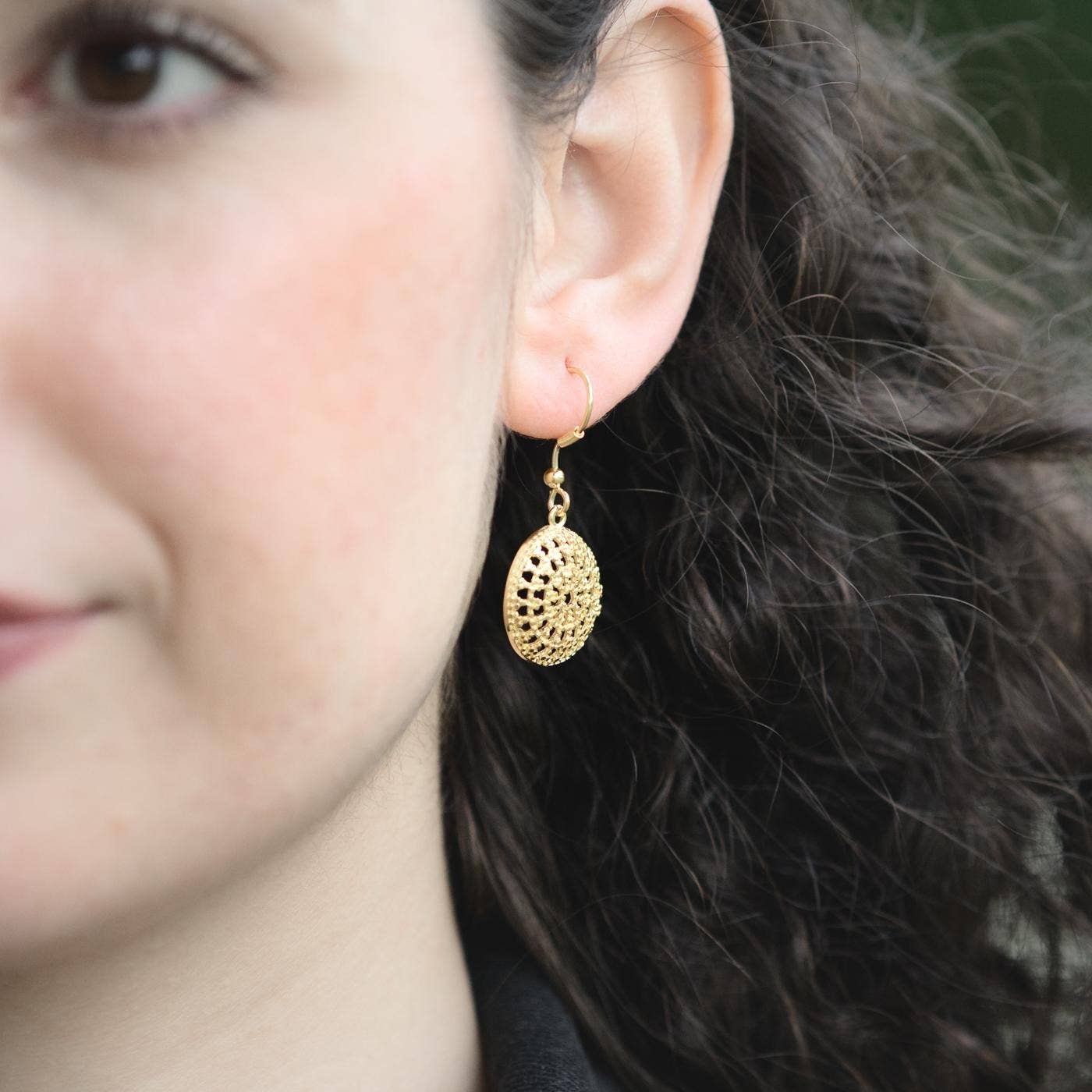 Sun Filigree Dangle Earrings (Silver, 14K, Rose) - Handmade