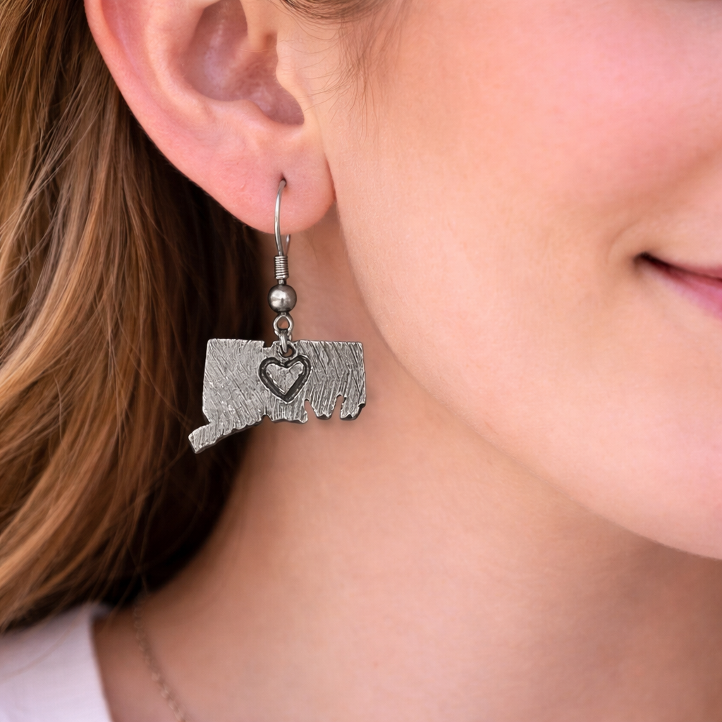 Connecticut State Pewter Earrings