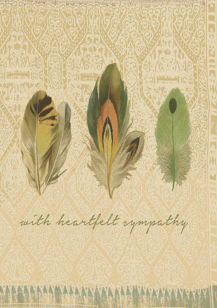 Heartfelt Sympathy Feathers Greeting Card