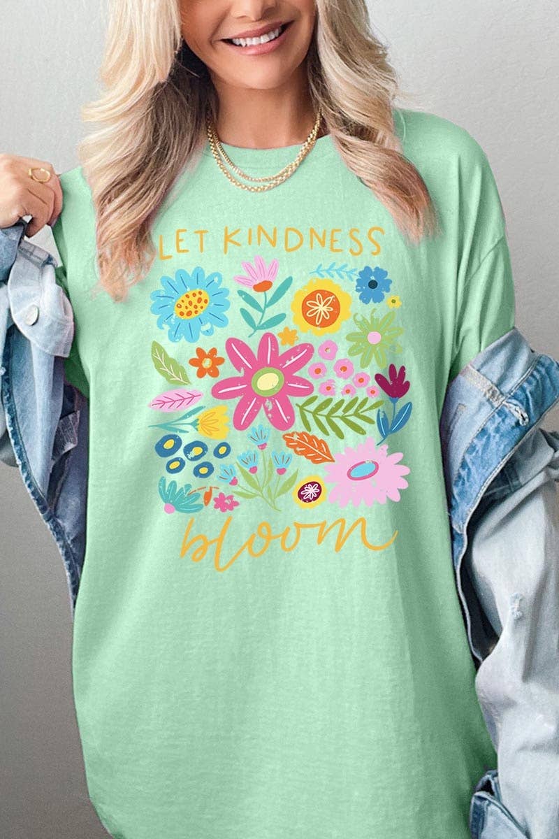Let Kindness Bloom Floral Graphic Heavy Cotton Tee